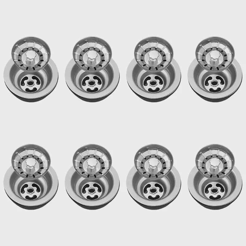 Válvula para Pia Kit 8 Aço Inox 3.1/2 G01 Cromado - Mpozenato