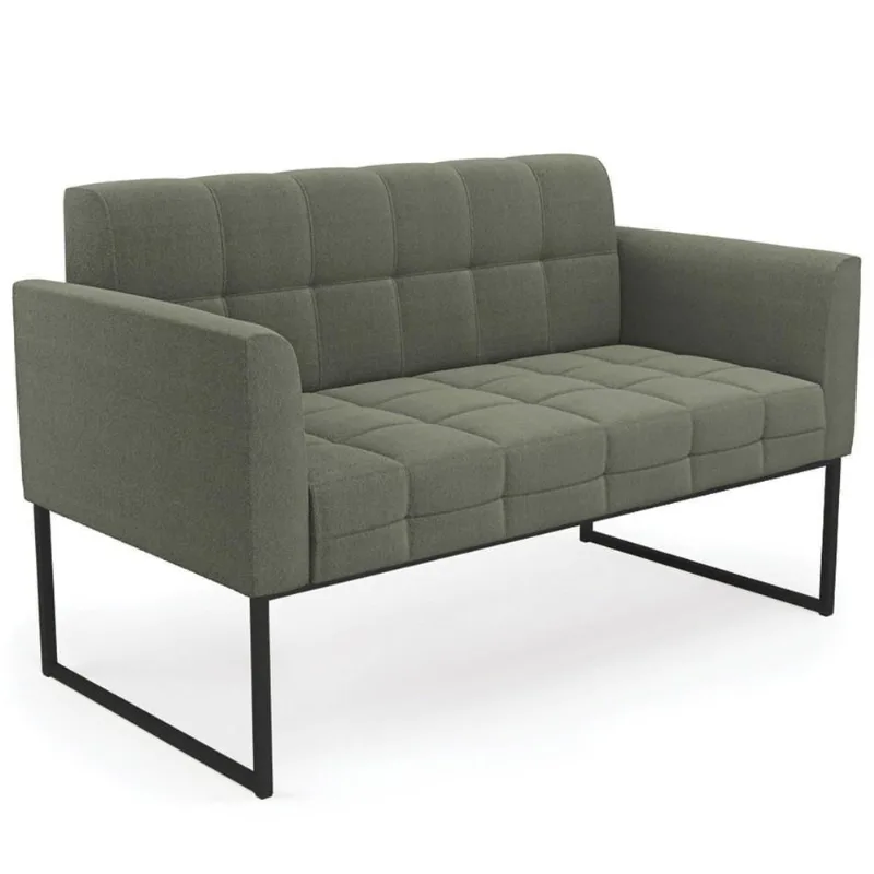 Sofá Namoradeira Base Industrial Preto Ana Bouclé Menta - Ibiza