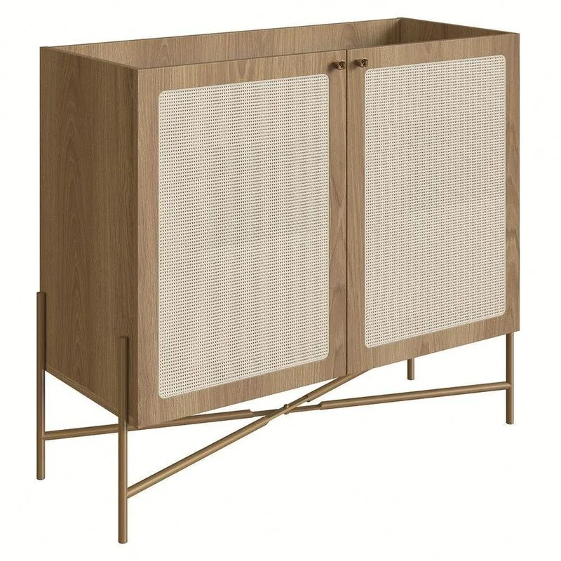 Balcão Aparador Buffet Cantinho Do Café Pé Metal Arlo A10 Hanover-dourado - Mpozenato