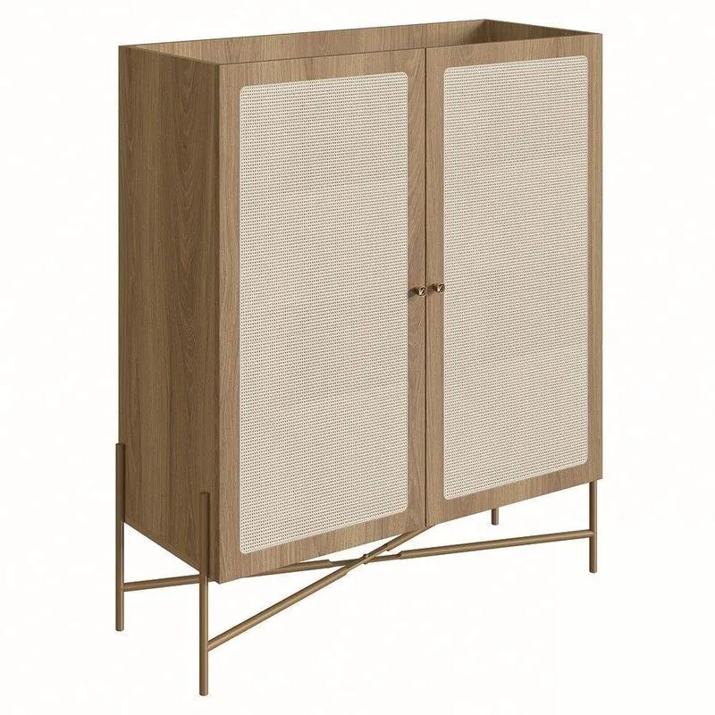 Armário Aparador Bar 2 Portas Pé Metal Arlo A10 Hanover-dourado - Mpozenato