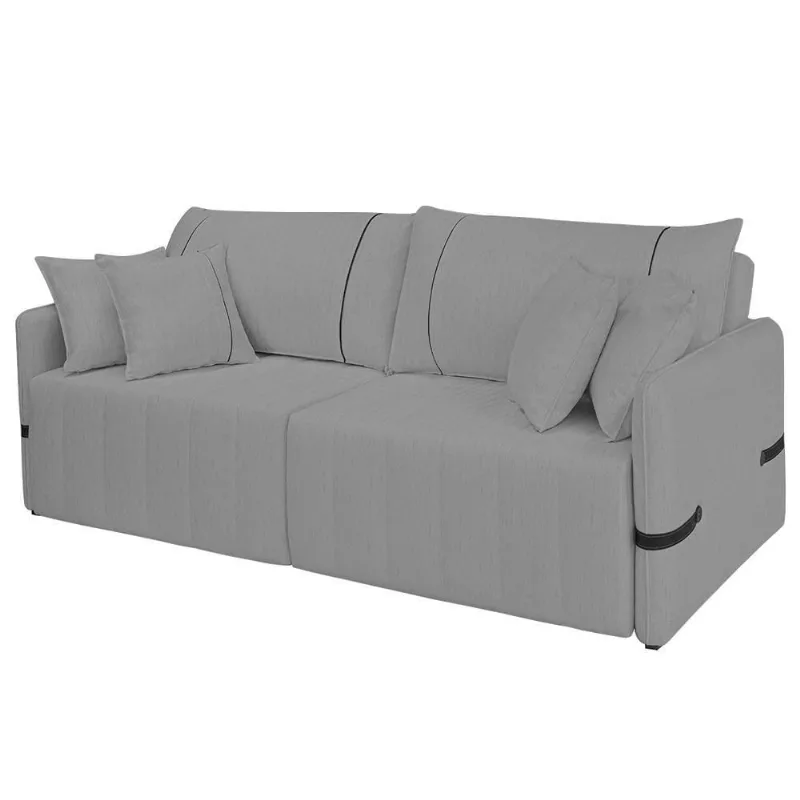 Sofá Cama Retrátil 160cm Essence D05 Linho Grafite/preto - Mpozenato