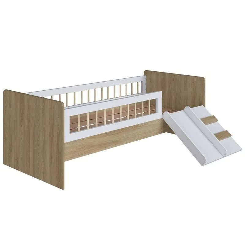 Cama Infantil Com Escorregador Lumiar C06 Aveiro-branco - Mpozenato