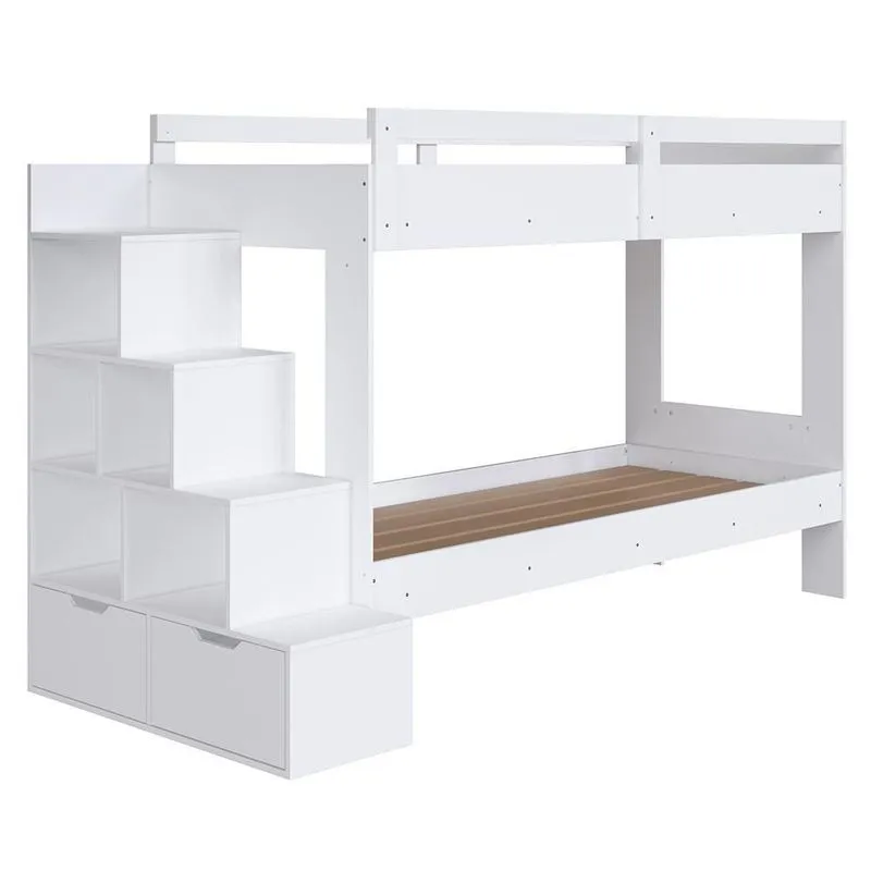 Beliche Infantil Com Escada Nichos E Gavetas Infix C06 Branco - Mpozenato
