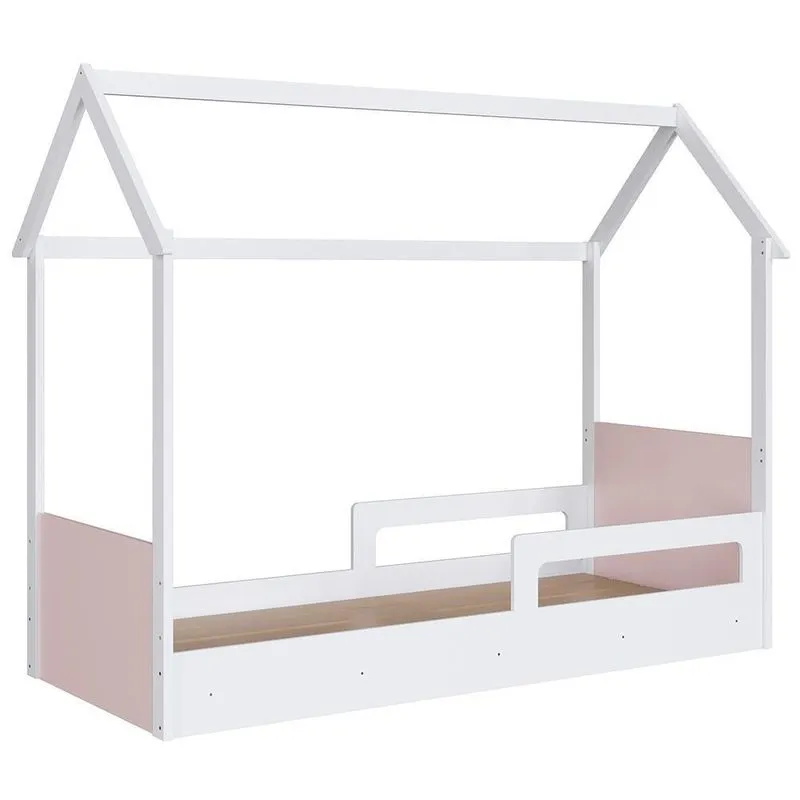 Cama Infantil Montessoriana Casinha Infix C06 Branco-rosa - Mpozenato