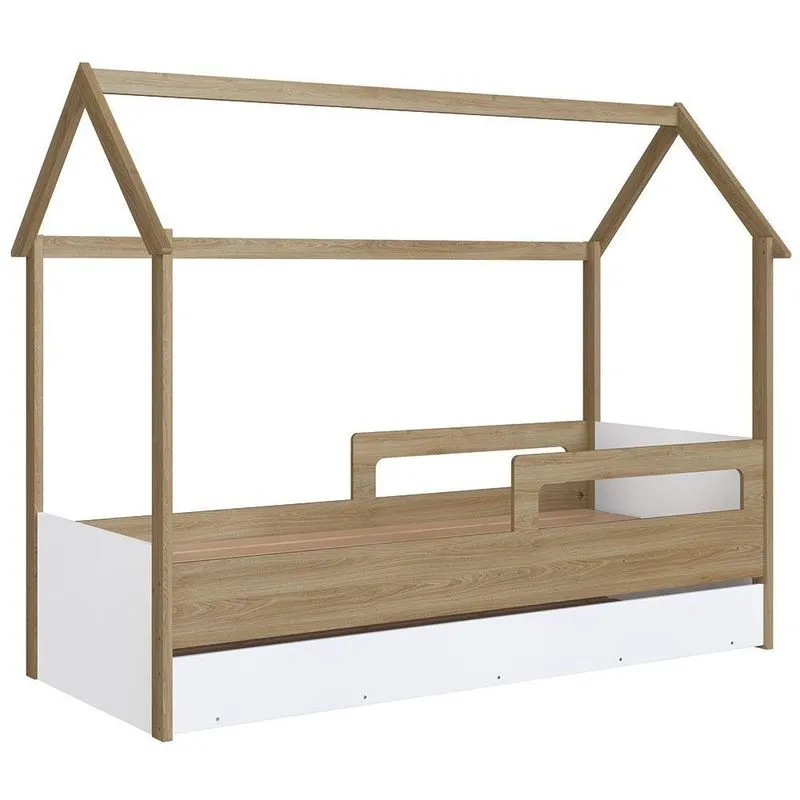 Cama Infantil Casinha Com Auxiliar Infix C06 Aveiro/branco - Mpozenato