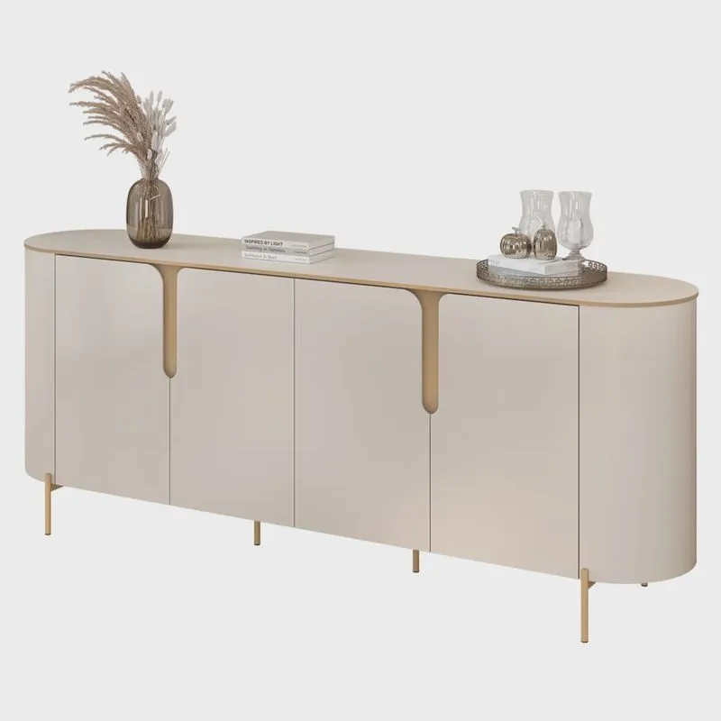 Buffet Aparador Para Sala 4 Portas 196cm Lena D04 Off White - Mpozenato