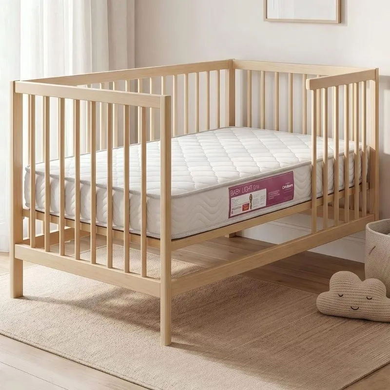 Colchão Berço Americano Baby Light D18 70x130x12cm Com Revestimento Antialérgico Branco Ortobom