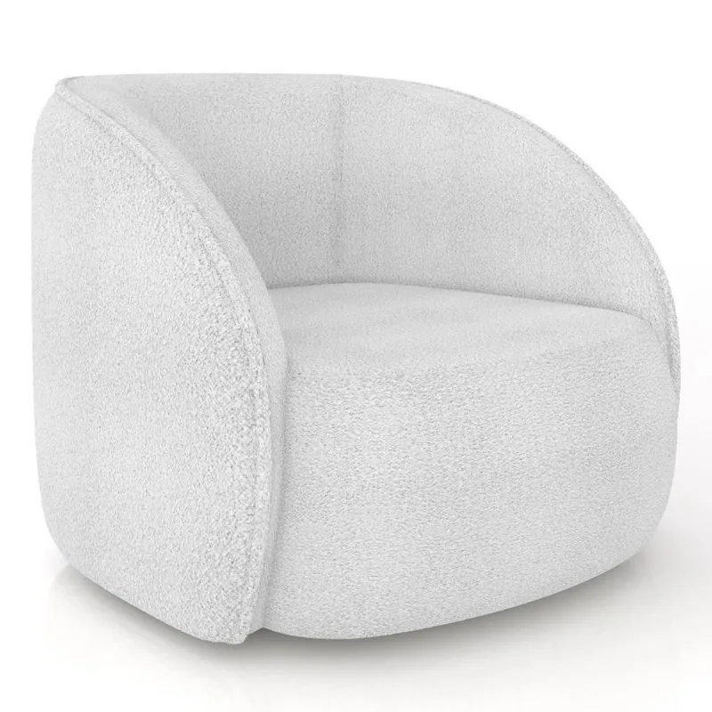 Poltrona Para Sala Orgânica 90cm Zion M22 Boucle Branco - Mpozenato
