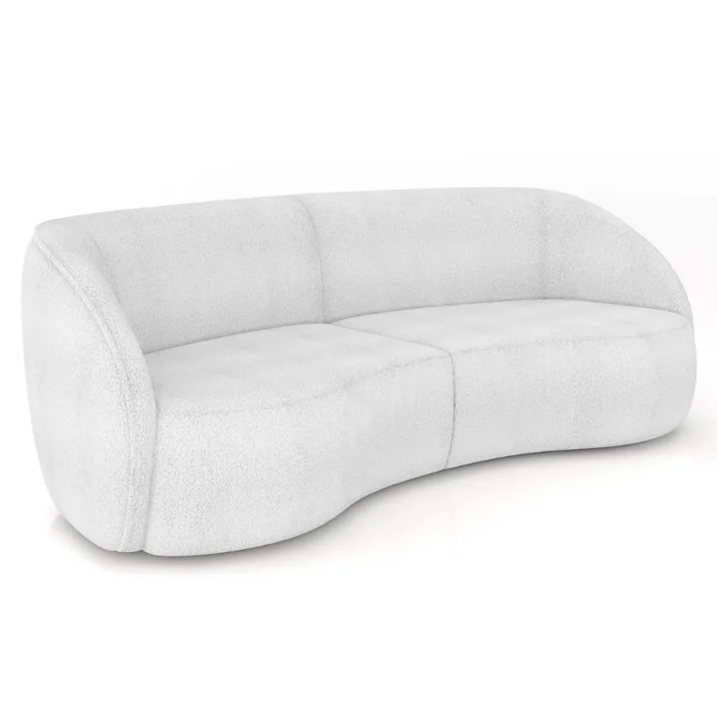 Sofá 3 Lugares 288cm Orgânico Zion M22 Boucle Branco - Mpozenato