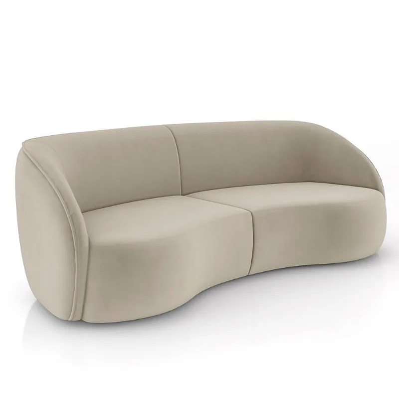 Sofá 4 Lugares 318cm Orgânico Zion M22 Veludo Bege - Mpozenato