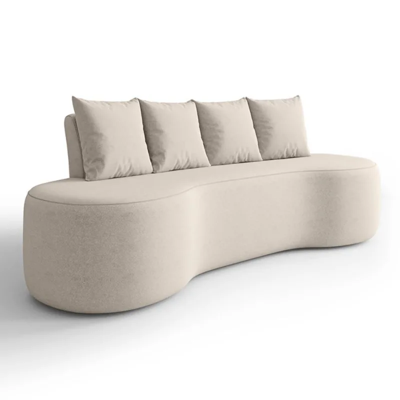 Sofá 3 Lugares 210cm Orgânico Viana B10 Bouclê Creme - Mpozenato