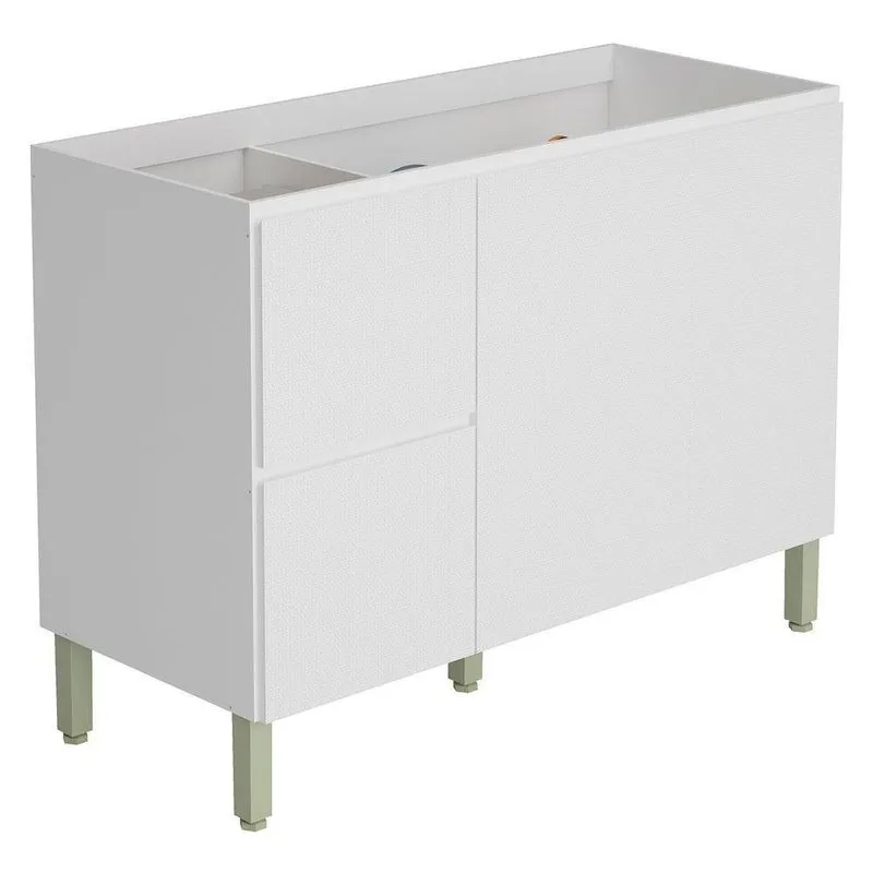 Balcão De Cozinha Para Pia 120cm Sem Tampo Minsk Z06 Branco - Mpozenato
