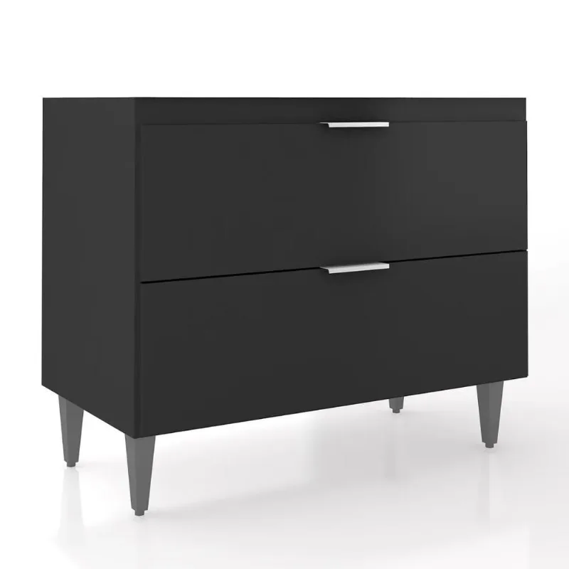 Balcão Para Pia 100cm Sem Tampo Pérola Z34 Preto - Mpozenato - Mpozenato