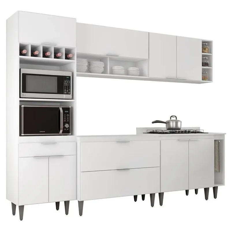 Armário De Cozinha Cp07 Para Pia 100cm Pérola Z34 Branco - Mpozenato