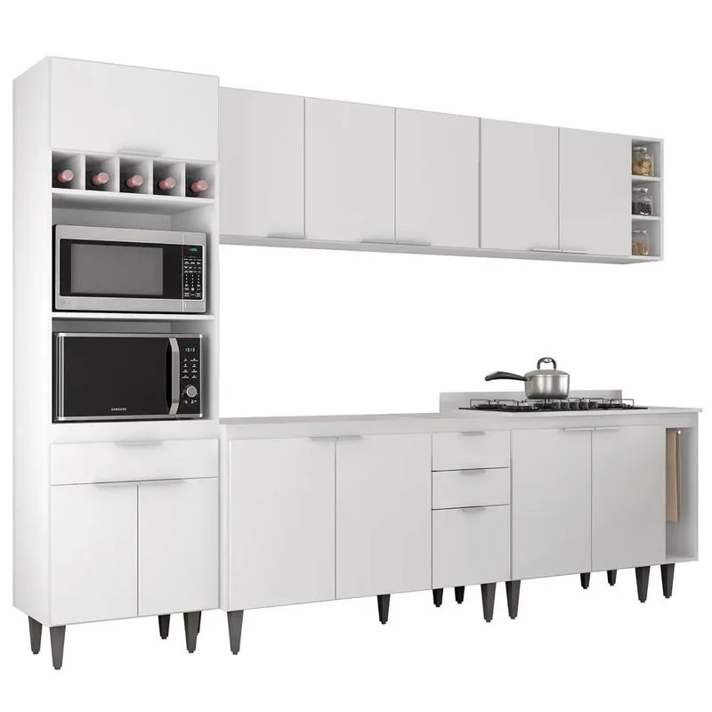 Armário De Cozinha Cp07 Para Pia 120cm Pérola Z34 Branco - Mpozenato