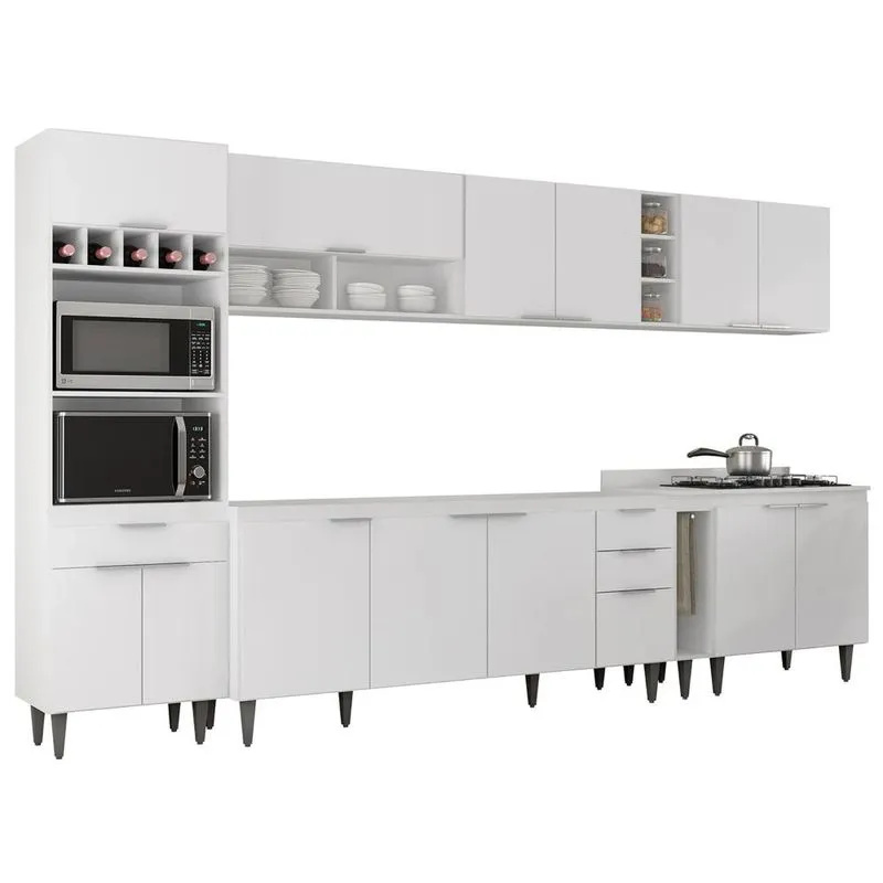 Armário De Cozinha Cp07 Para Pia 180cm Pérola Z34 Branco - Mpozenato