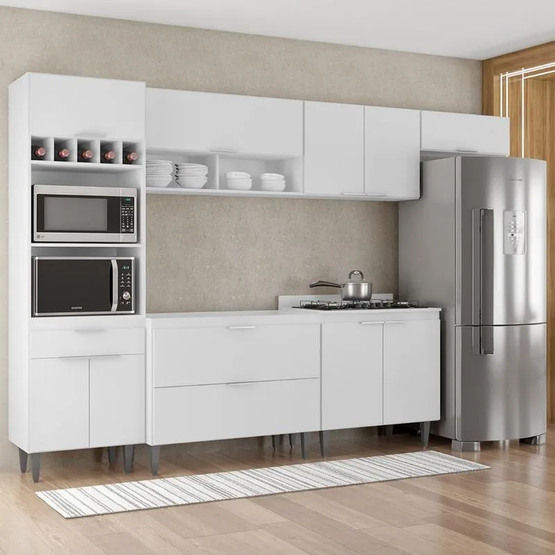 Armário De Cozinha Cp06 Para Pia 100cm Pérola Z34 Branco - Mpozenato