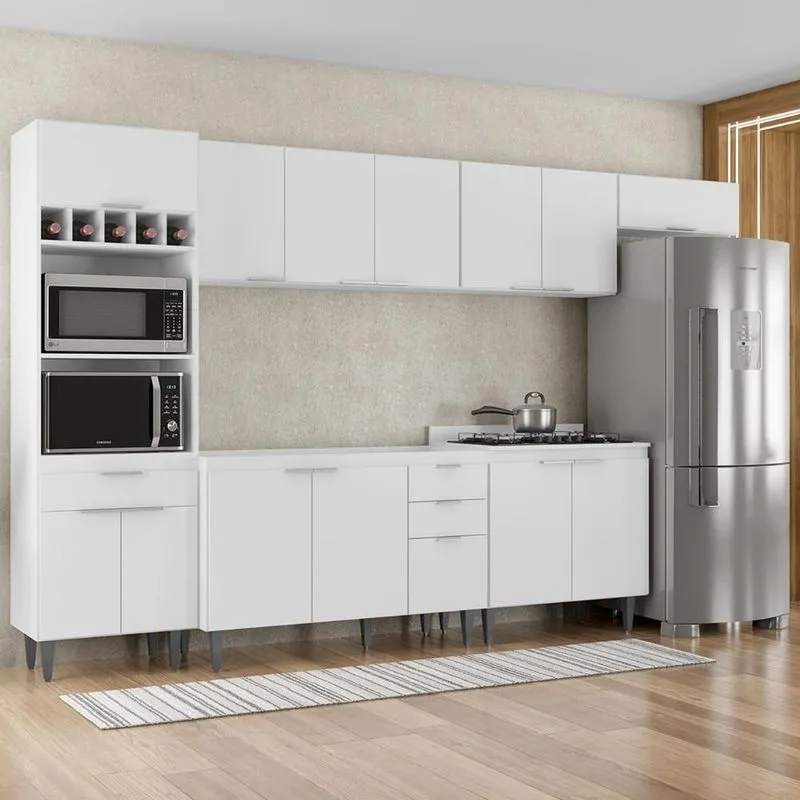 Armário De Cozinha Cp06 Para Pia 120cm Pérola Z34 Branco - Mpozenato