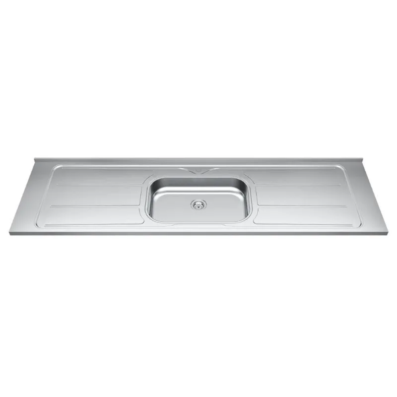 Pia De Cozinha Com Cuba E Válvula Bali 200cm Aço Inox - Ghel Plus