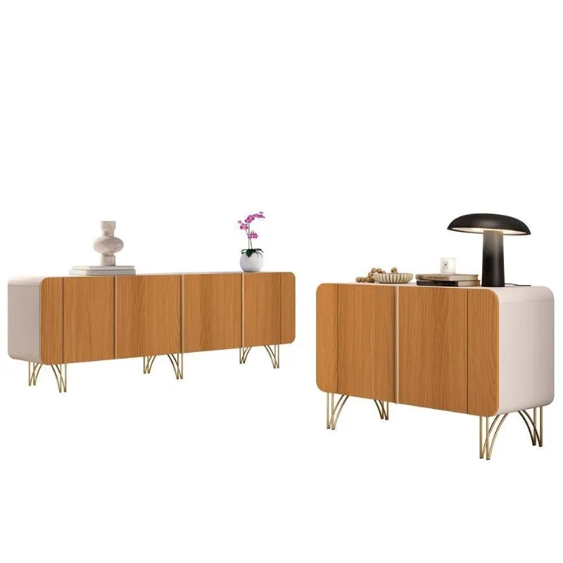 Balcão Aparador Buffet Piacente E Benvy H01 Off/cinamomo - Mpozenato - Mpozenato