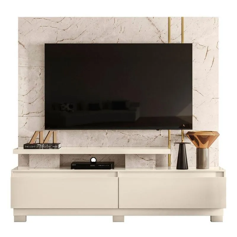 Estante Painel Para Tv 75 Pol 183cm Luara Z10 Off Calacata Mpozenato
