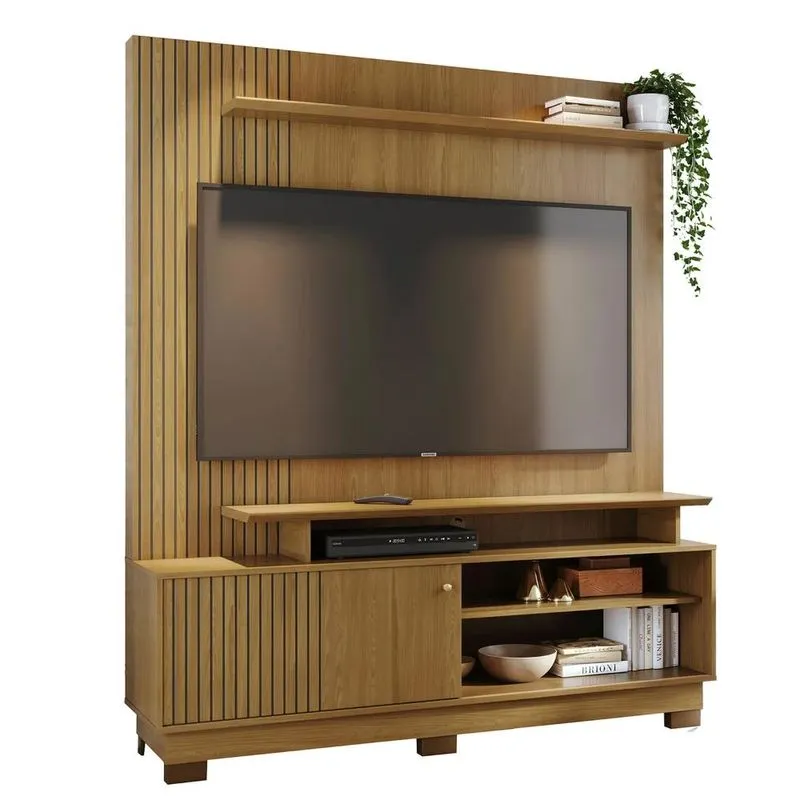 Estante Painel Para Tv 65 Pol 160cm Anny Z10 Cumaru - Mpozenato
