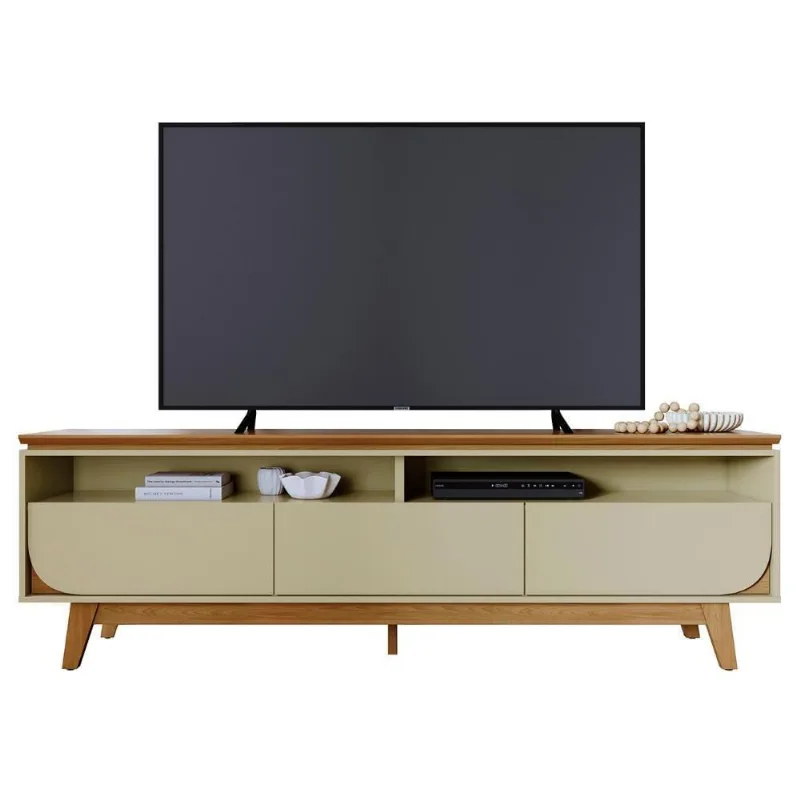 Rack Bancada De Tv 75 Pol 200cm Celina Z10 Cumaru/opala - Mpozenato - Mpozenato