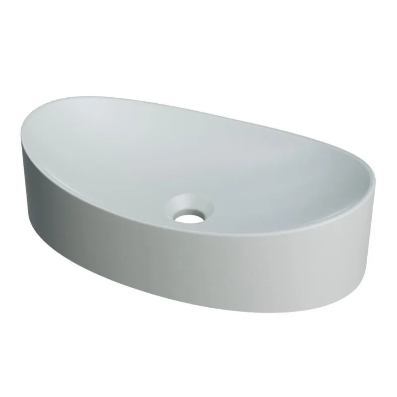 Cuba Pia Para Banheiro Oval Canoa 46cm Tânia C08 Cinza - Mpozenato - Mpozenato