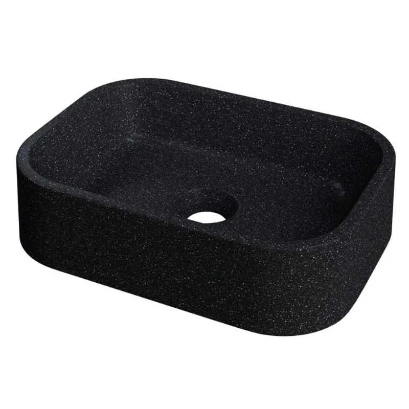 Cuba Pia Para Banheiro Retangular 38cm Dalila C08 Preto Granit - Mpozenato