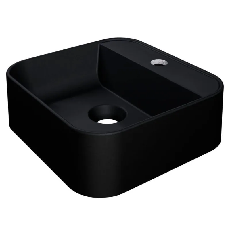Cuba Pia Para Banheiro Quadrada 32cm ágata C08 Preto - Mpozenato