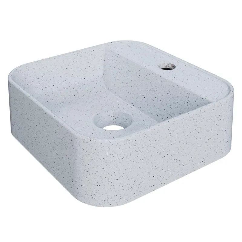 Cuba Pia Para Banheiro Quadrada 32cm ágata C08 Branco Granit - Mpozenato