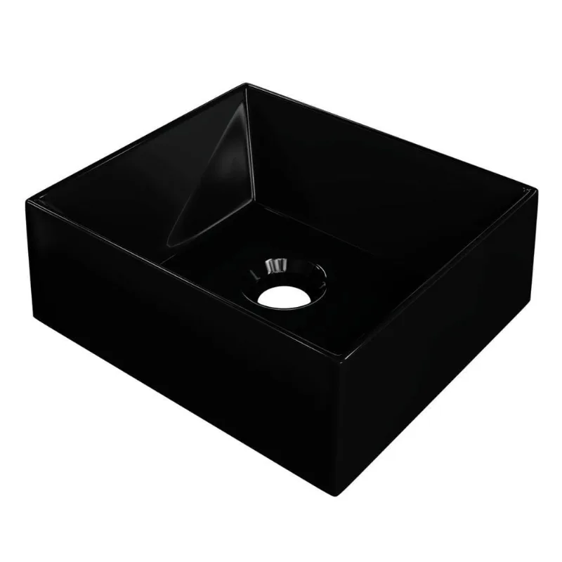 Cuba Pia De Apoio Para Banheiro Retangular 30cm Joy C08 Preto Mpozenato - Mpozenato