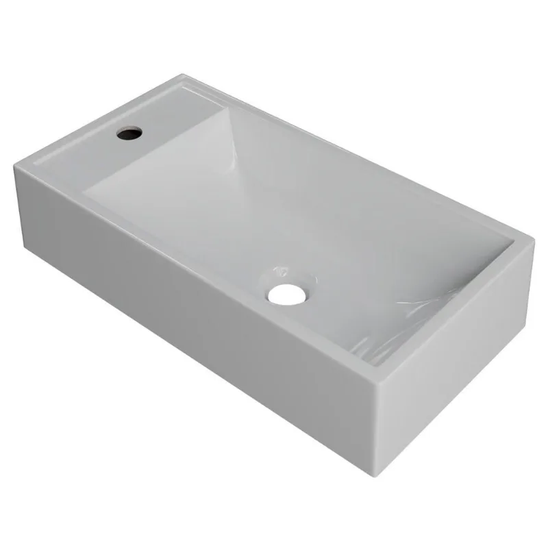 Cuba Pia De Apoio Para Banheiro Retangular 54cm Alva C08 Branco Mpozenato - Mpozenato