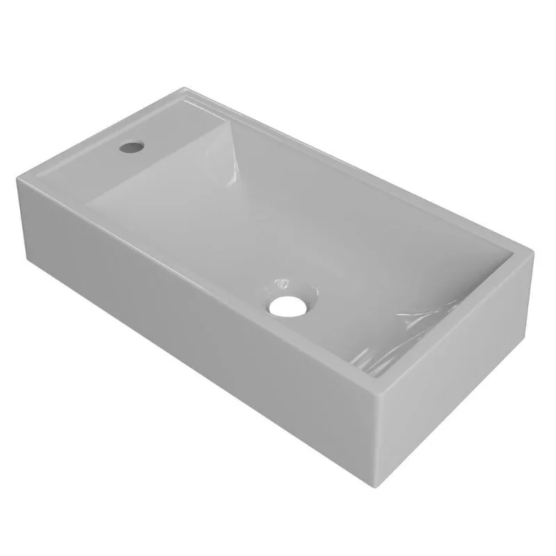 Cuba Pia De Apoio Para Banheiro Retangular 54cm Alva C08 Cinza Mpozenato - Mpozenato