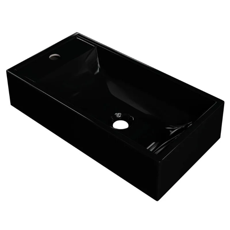 Cuba Pia De Apoio Para Banheiro Retangular 54cm Alva C08 Preto Mpozenato - Mpozenato