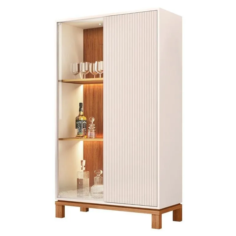 Cristaleira Porta De Vidro Com Led 90cm Lucca Off-freijó C01 - Mpozenato