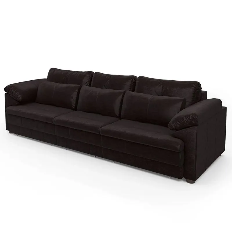Sofá Retrátil 3 Lugares Para Sala 257cm Dijon Couro Bordô S07 - Mpozenato