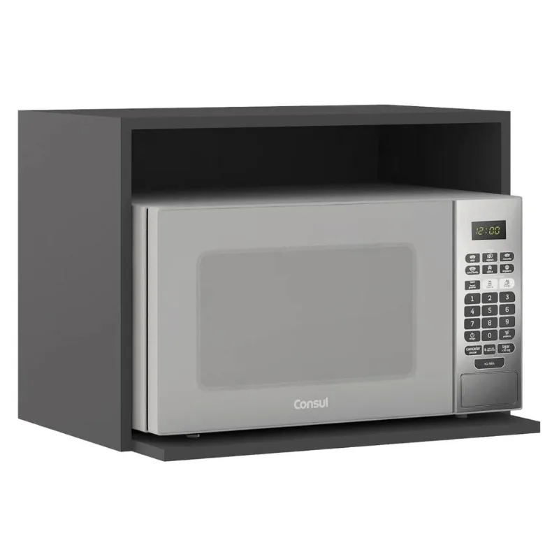 Suporte Micro-ondas Forno 58cm Aéreo Grafite Z44 - Mpozenato