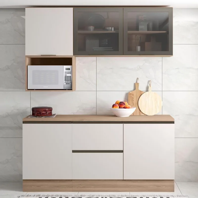 Armário De Cozinha Cp01 E Tampo Grace Carvalho Oak/off White Z44 - Mpozenato