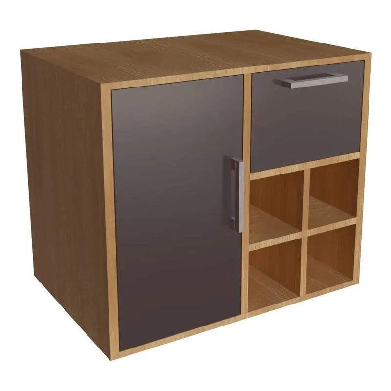 Gabinete Banheiro 68cm Para Cuba 1 Porta Nanna Mel/grafitef10 - Mpozenato