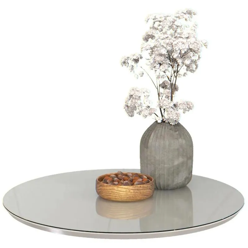 Centro De Mesa Giratório Redondo 49cm Afrodite Off White E05 - Mpozenato