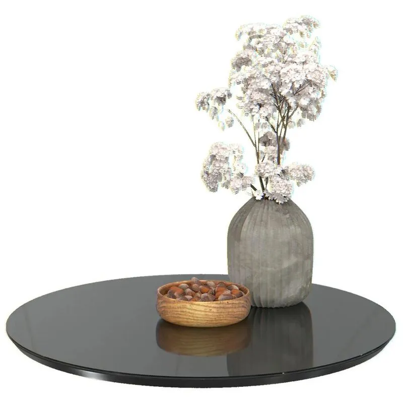 Centro De Mesa Giratório Redondo 59cm Afrodite Preto E05 - Mpozenato