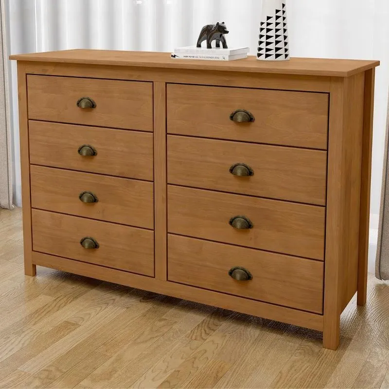 Cômoda Para Quarto 125cm Com 8 Gavetas Lázio Freijó F07 - Mpozenato