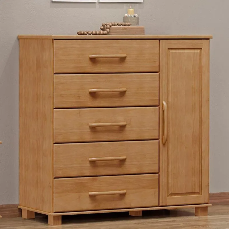Cômoda Para Quarto 125cm 1 Porta 4 Gavetas Eduarda Freijó F07 - Mpozenato