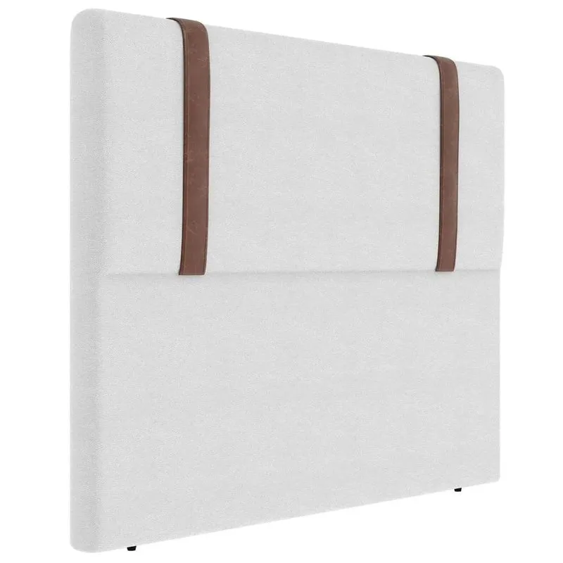 Cabeceira Cama Box Casal 140cm Estofada Glory Sintético Branco Z04 - Mpozenato