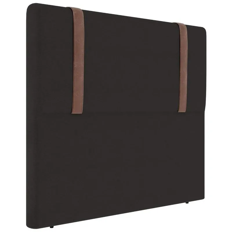 Cabeceira Cama Box Casal 140cm Estofada Glory Sintético Marrom Z04 - Mpozenato