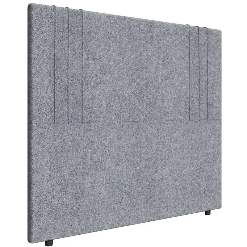 Cabeceira Cama Box Casal 140cm Estofada Rama Boucle Cinza Z04 - Mpozenato