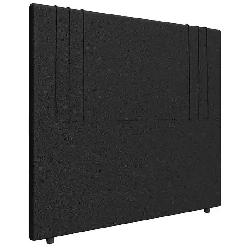 Cabeceira Cama Box Casal 140cm Estofada Rama Sintético Preto Z04 - Mpozenato
