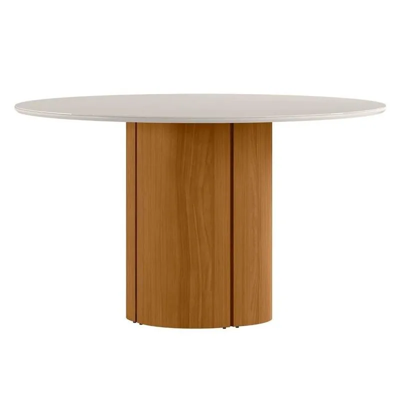 Mesa De Jantar Zuni 6 Lugares Redonda Mdf 135cm Ype Off White Mpozenato