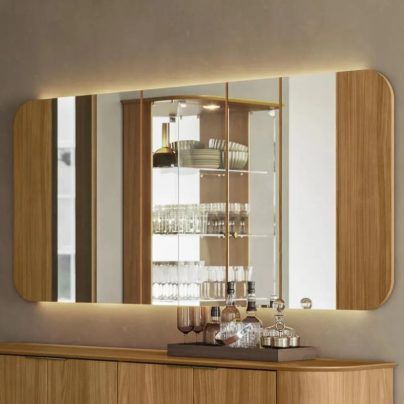 Espelho Decorativo Sala De Estar 152cm Com Led Zuni Ypê N02 - Mpozenato